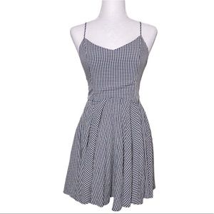 Fashion Nova Breakin’ Up Checkered Skater Dress Navy Sz Medium